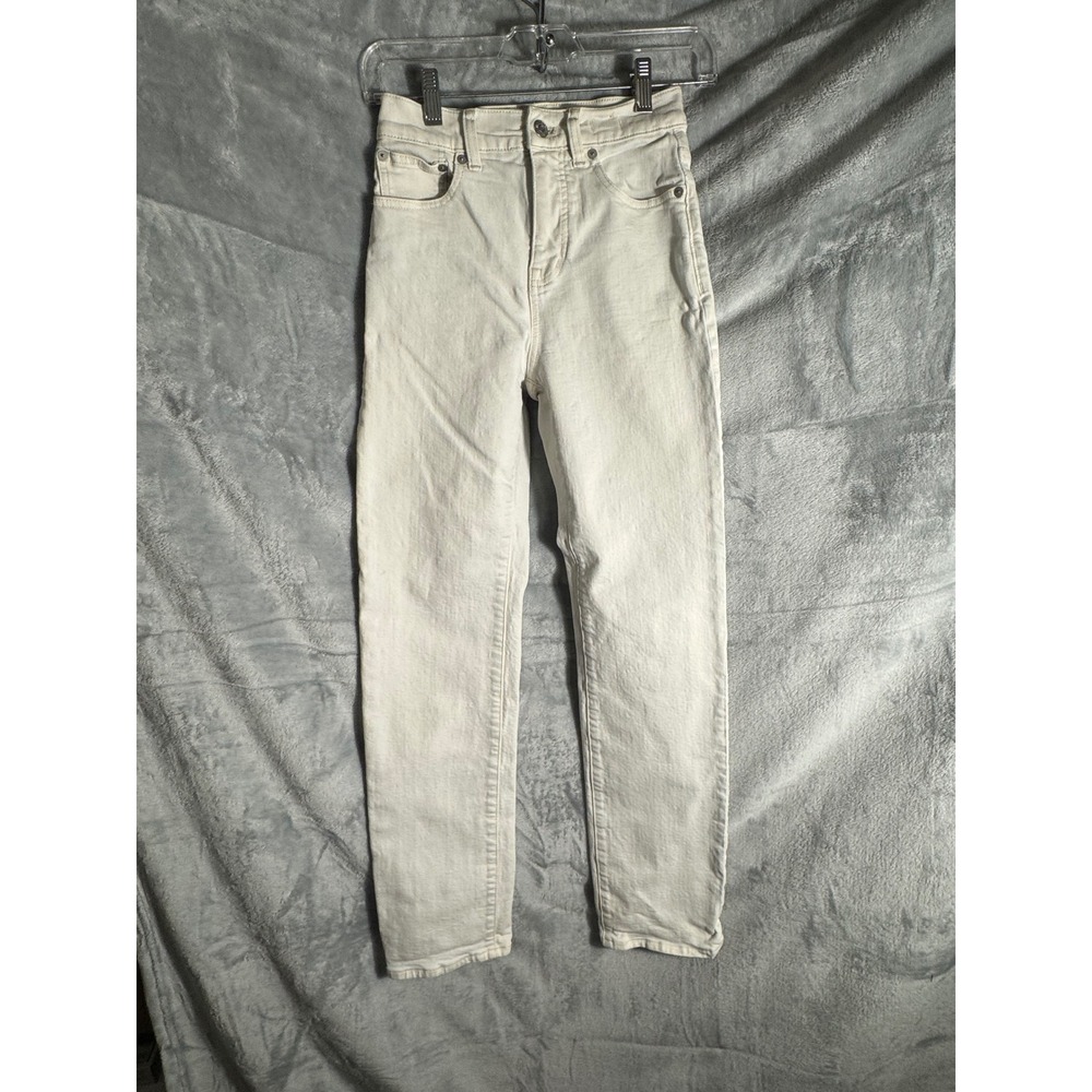 Madewell High Rise‎ 90's Straight Leg Jeans Off White Cream Denim Pants 23